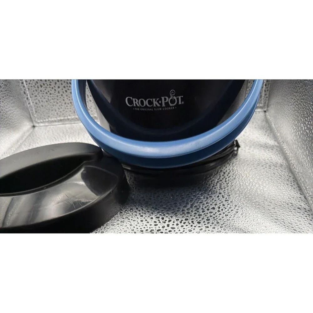 Crock-Pot Lunch Crock Food Warmer Blue Black 20 Oz Heat Travel Carry Slow Cooker